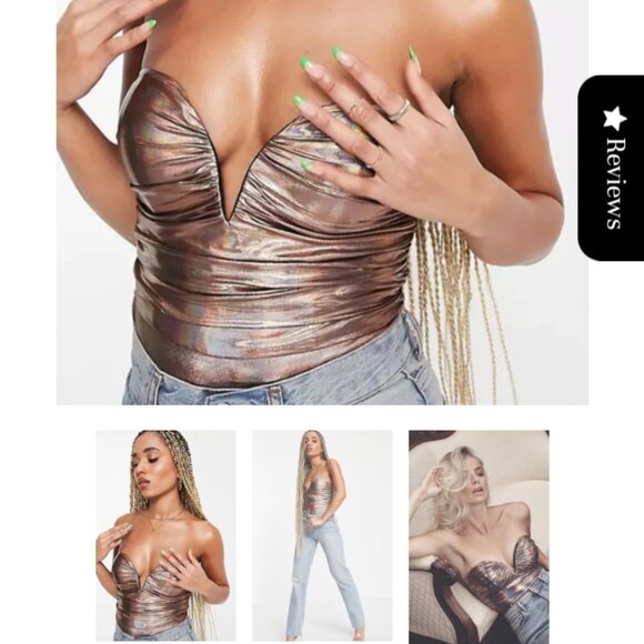 Rose Gold Bodysuit by RARE LONDON BNWT  deadstock! - Picture 1 of 5